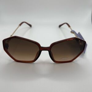 Glance  Eyewear Oversized Large Brown Frame Sunglasses 100% Uv Protection NWT